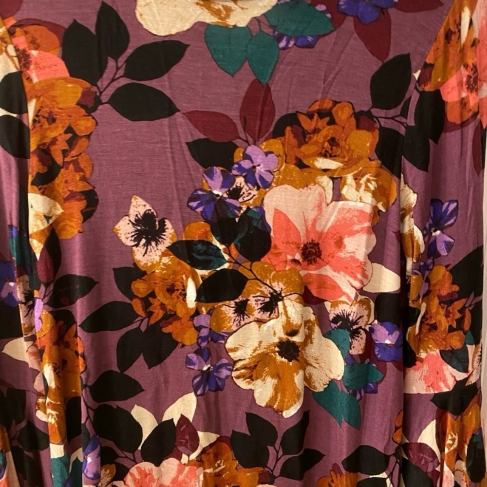 Cable & Gauge Floral Print Women's Top - Multicolor with Bell Sleeves si… - Picture 5 of 10
